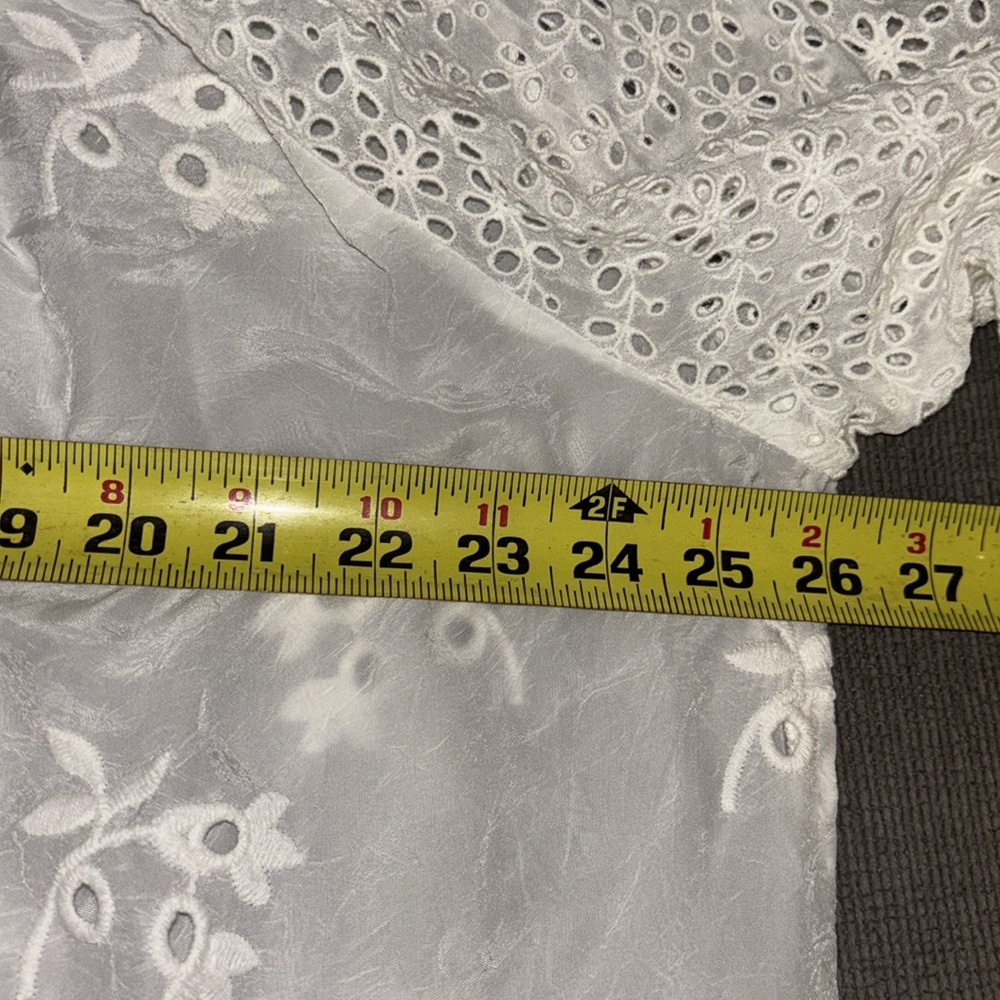 NWT JOHNNY WAS "Lilith" White Off-Shoulder Peasant Top Eyelet Tunic Size XXL - Picture 5 of 7